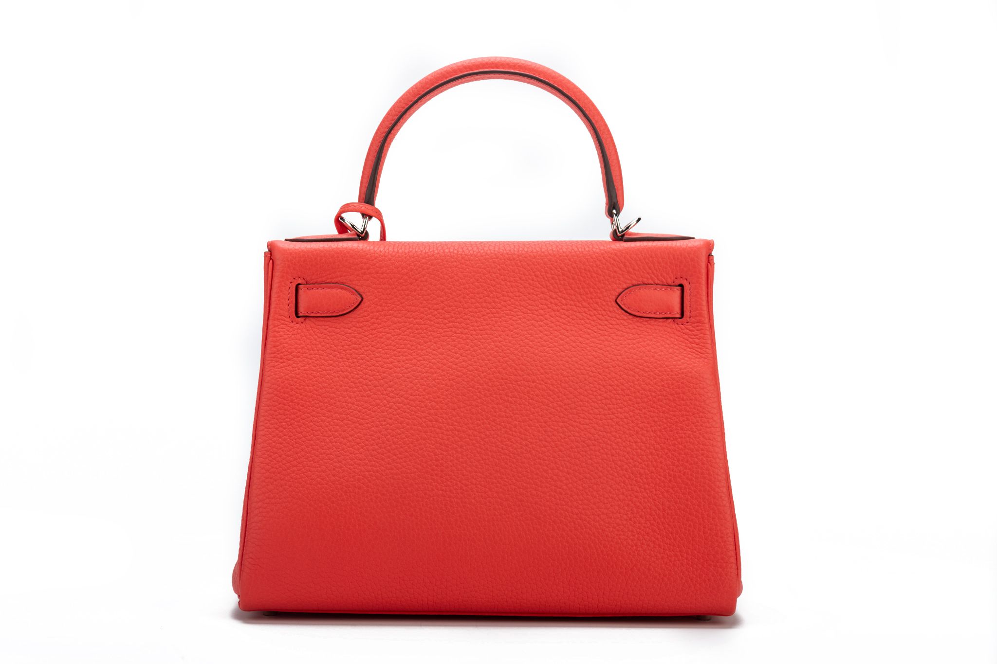A ROUGE PIVOINE EPSOM LEATHER KELLY POCHETTE WITH GOLD HARDWARE