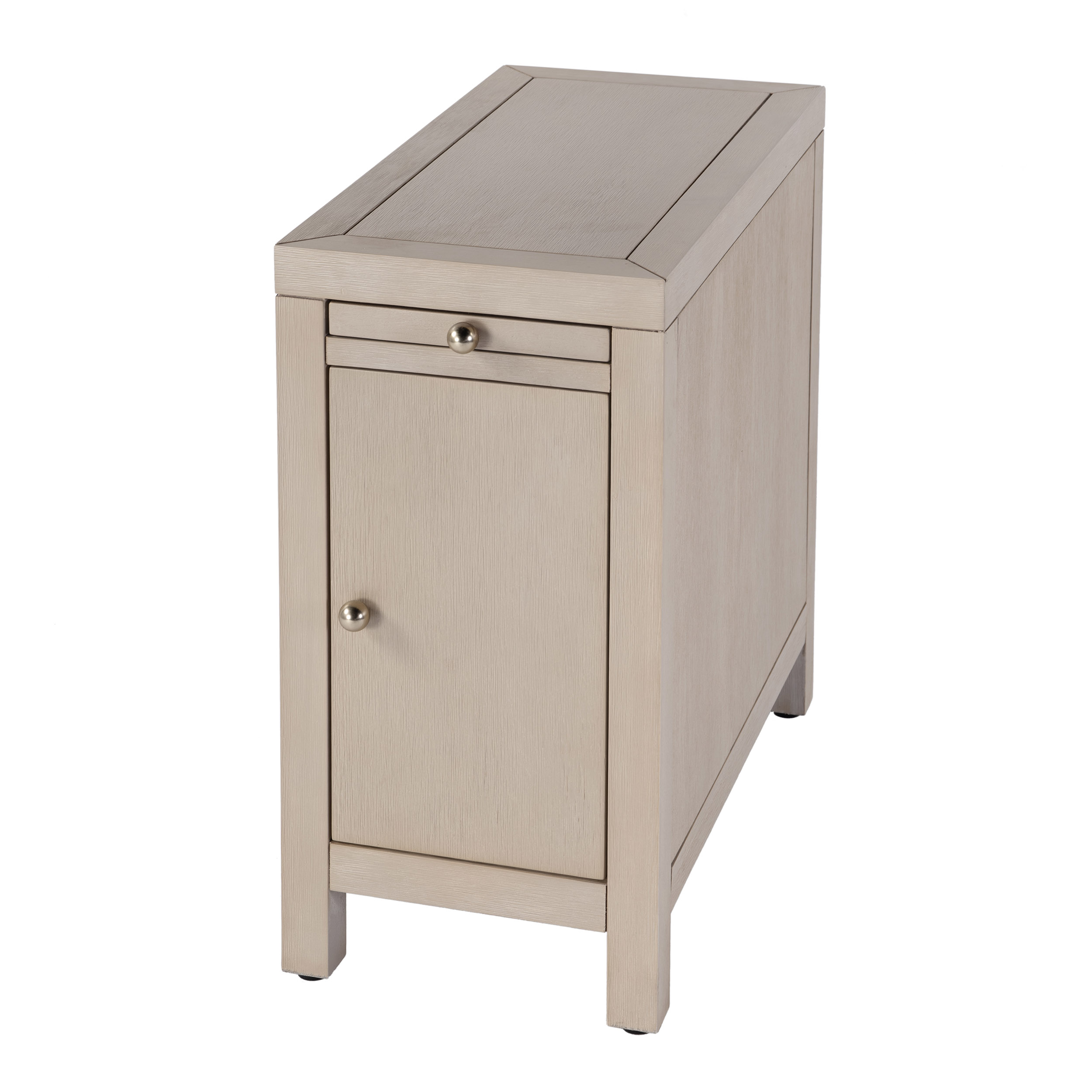 Charlie 1-Door Narrow End Table w/ Pull-Out Tray