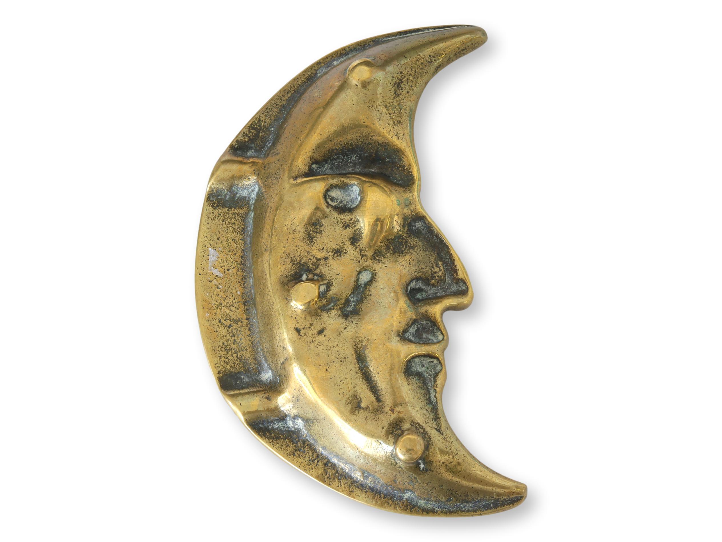 Antique Brass Half-Moon Trinket  Dish~P77676269