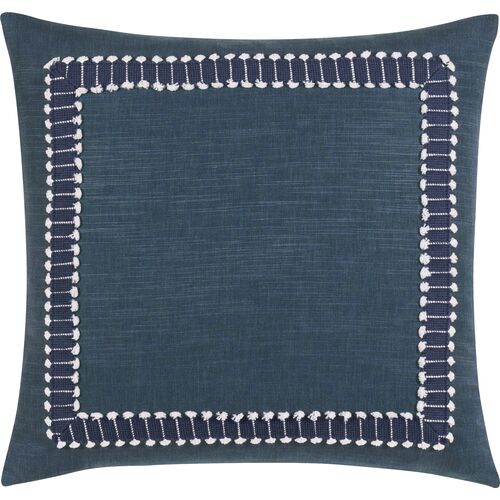 Oceane 20x20 Border Pillow, Navy