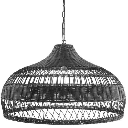 Isla Rattan Pendant, Black