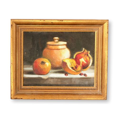 French Still Life Painting - Pommegranates