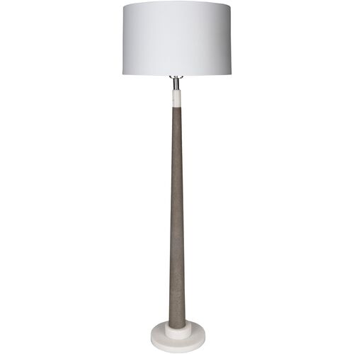 Vassey Marble Floor Lamp, White/Gray~P77446815