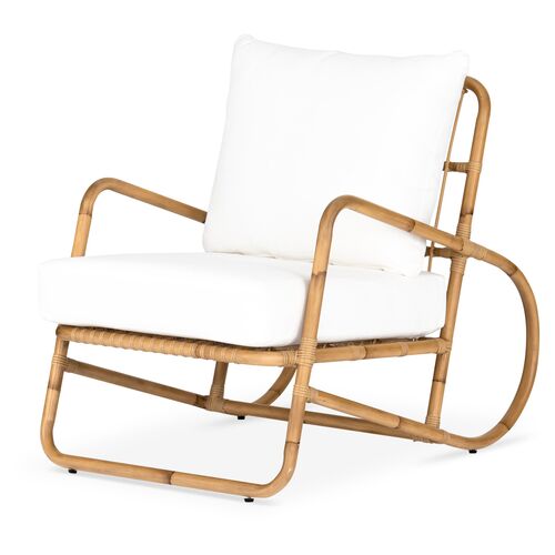Michelle Outdoor Chair, Rattan/Stinson White~P77593017