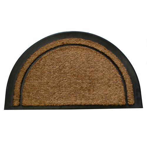 York Half Round Mat, Brown