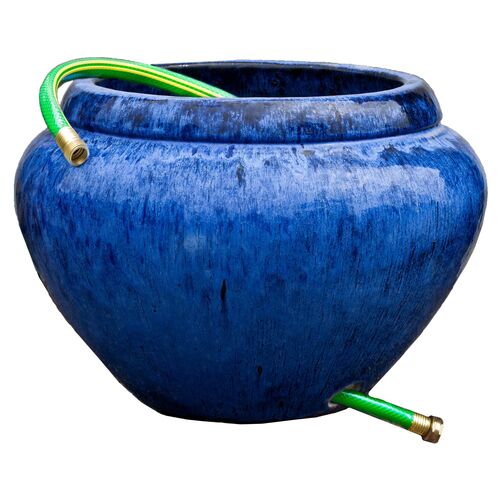 21" Outdoor Hose Pot , Riviera Blue~P77435563