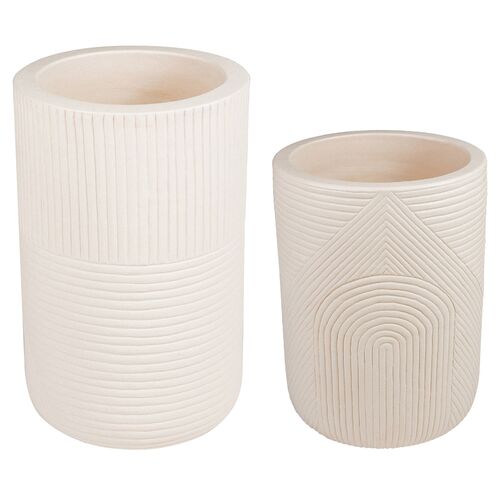 Tranquillo Outdoor Textured Hand Crafted Tall Ceramic Planter Set Tranquillo Outdoor Textured Hand Crafted Tall Ceramic Planter Set