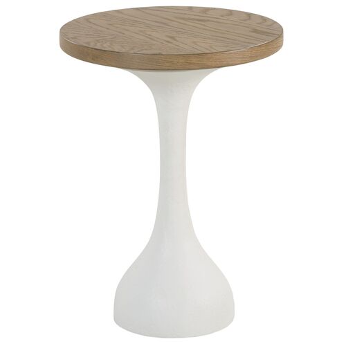 Clara Oak End Table, Natural/White