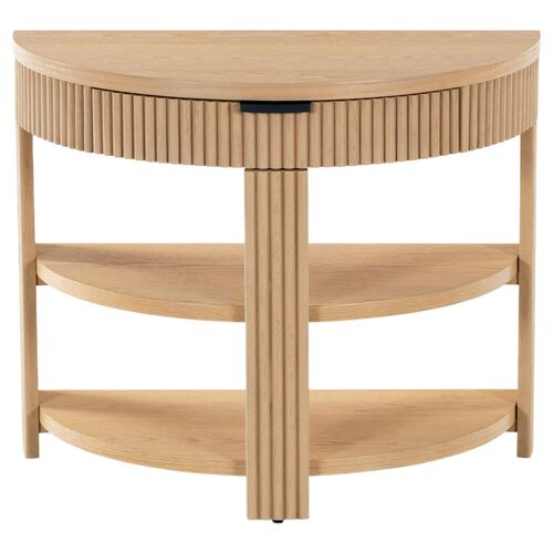 Evarett Half Moon Fluted Console Table