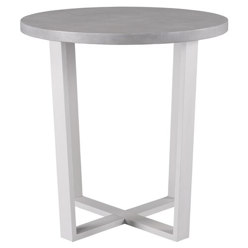 Coastal Living Keegan Outdoor Concrete Patio Table, White/Gray