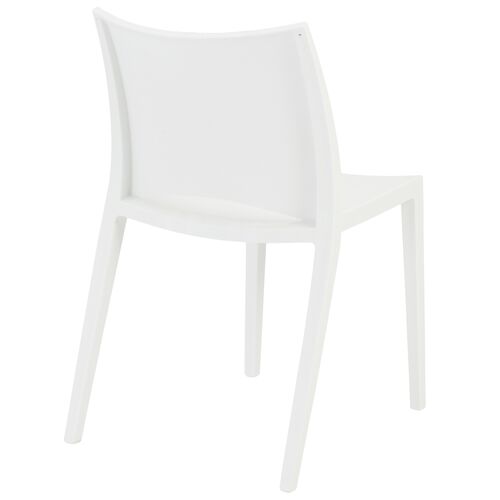 S/2 Jinni Stacking Chairs, White