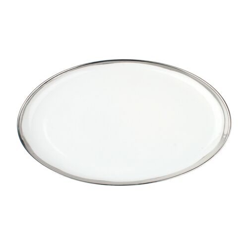 Dauville Oval Platter, Platinum Rim