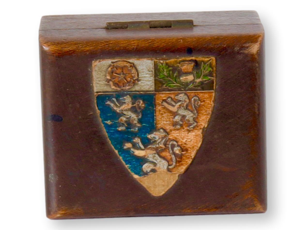English Desk Stamp Box w/Coat of Arms~P77676287