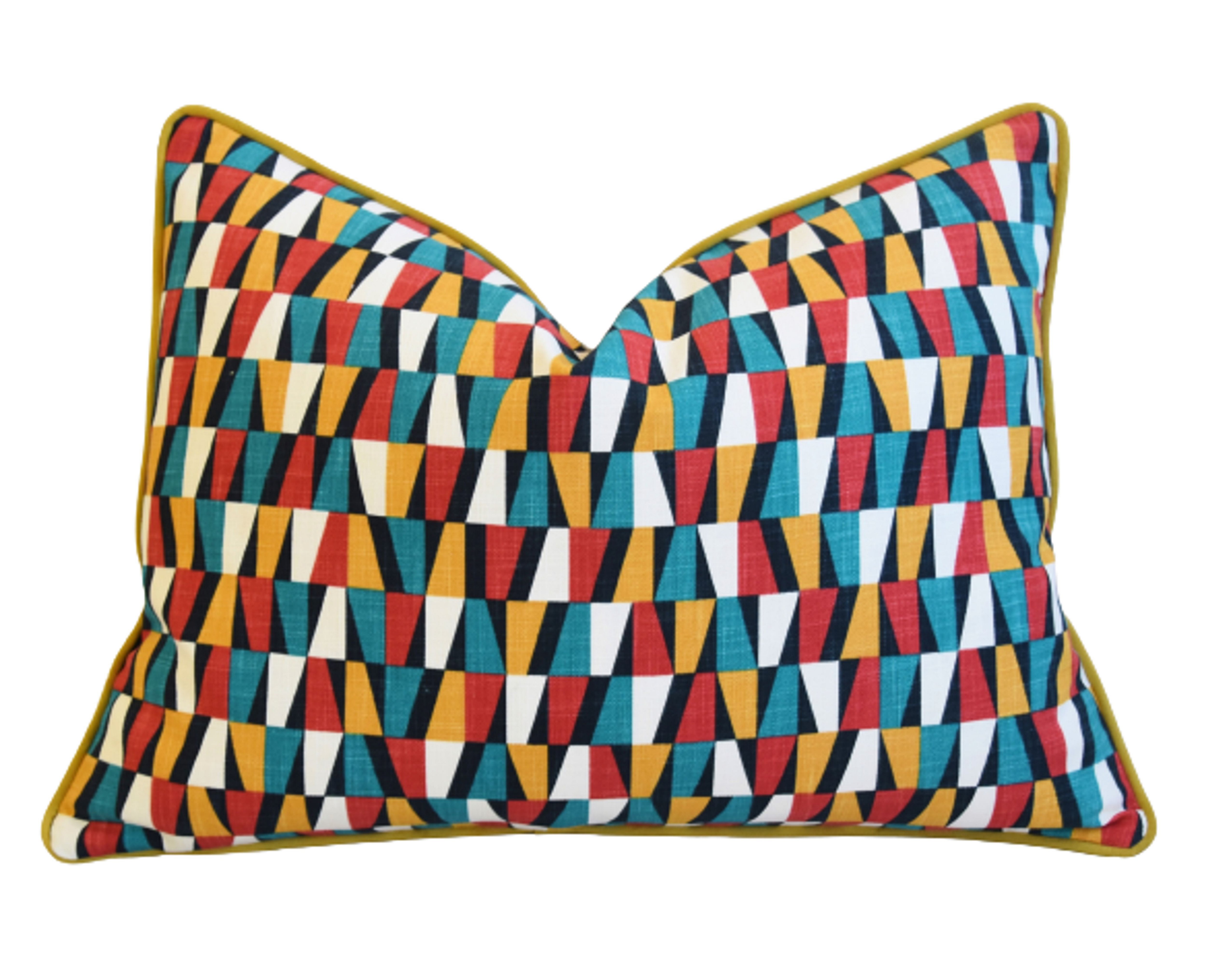 Geometric Multicolor Pillow~P77625618