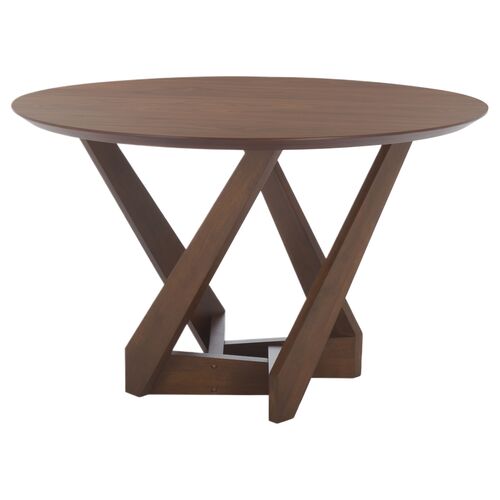 Ularen 47" Round Dining Table, Walnut