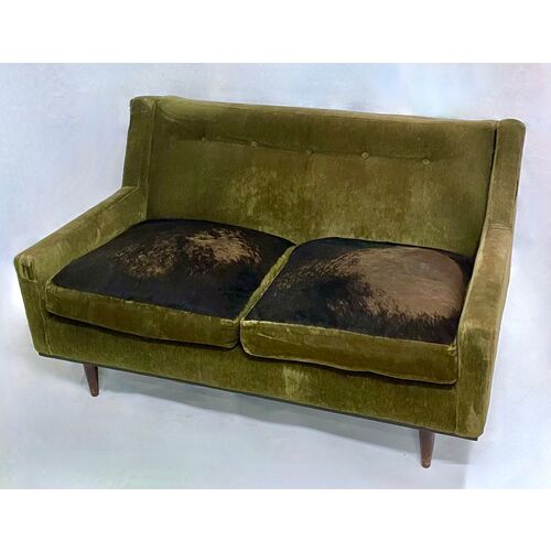 Green Velvet Couch Vintage