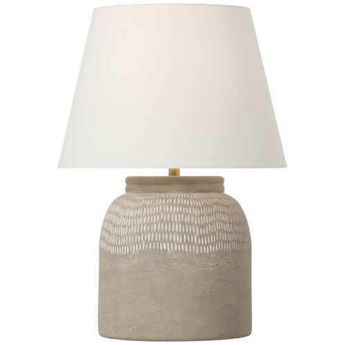 Indra Medium Ceramic Table Lamp, Silt Grey