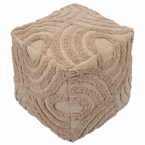 Meena Knitted Pouf, Natural Beige