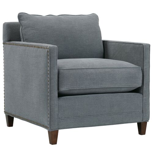 Beck Accent Chair, Smoke Grey Linen