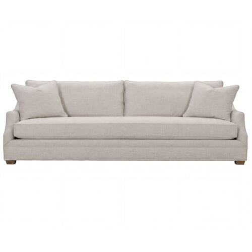 Marlowe Slope Arm Bench Seat Queen Sleeper Sofa, Performance Linen-Blend Marlowe Slope Arm Bench Seat Queen Sleeper Sofa, Performance Linen-Blend