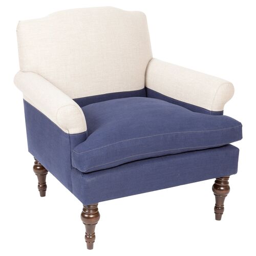 Eastwood Club Chair, Navy/Oatmeal~P76584839